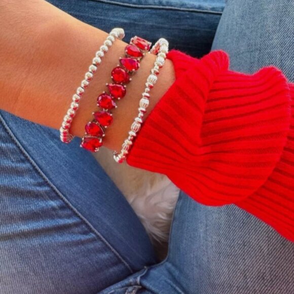 Retired Park Lane VALENTINE Impression Tennis Bracelet Ruby Red - Picture 3 of 3